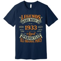 90th Birthday Tee Vintage Legends Born In 1933 90 Years Old Premium T-Shirt