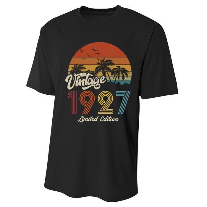 96th Birthday Vintage Limited Edition 1927 Performance Sprint T-Shirt