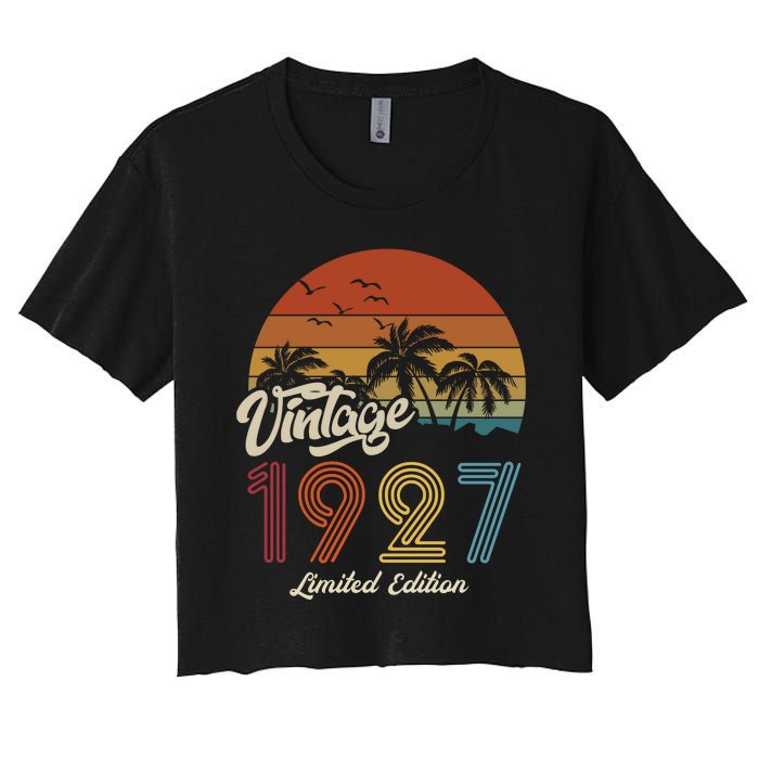 96th Birthday Vintage Limited Edition 1927 Women's Crop Top Tee