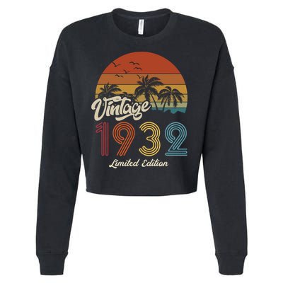 91st Birthday Vintage Limited Edition 1932 Cropped Pullover Crew