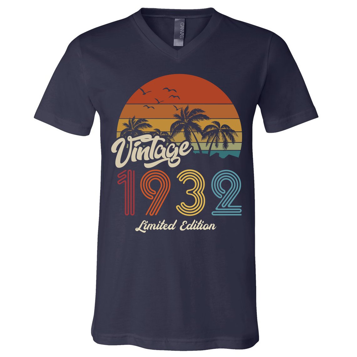 91st Birthday Vintage Limited Edition 1932 V-Neck T-Shirt