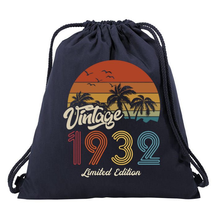 91st Birthday Vintage Limited Edition 1932 Drawstring Bag