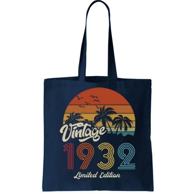 91st Birthday Vintage Limited Edition 1932 Tote Bag