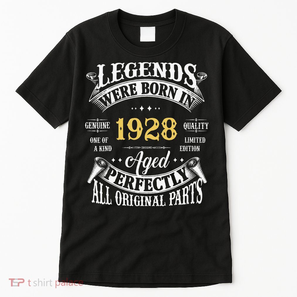 95th Birthday Vintage Legends Born In 1928 95 Years Old Tall T-Shirt