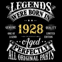 95th Birthday Vintage Legends Born In 1928 95 Years Old Bucket Hat