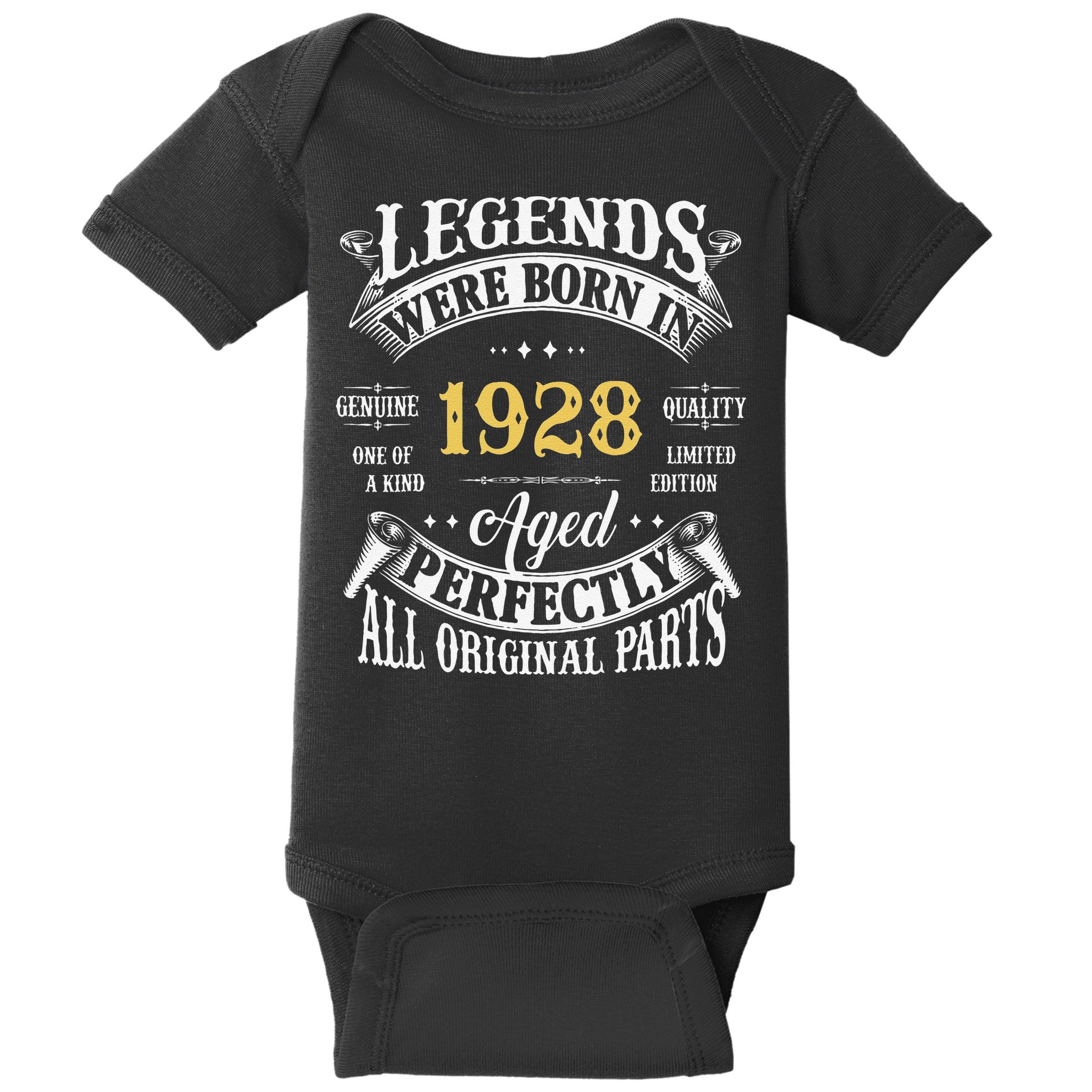 95th Birthday Vintage Legends Born In 1928 95 Years Old Baby Bodysuit