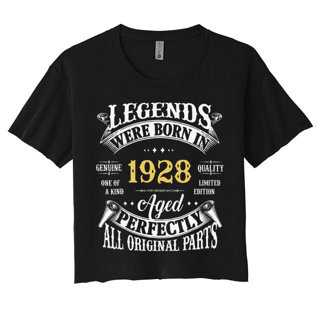 95th Birthday Vintage Legends Born In 1928 95 Years Old Crop Top