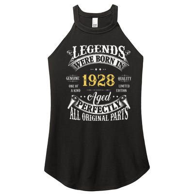 95th Birthday Vintage Legends Born In 1928 95 Years Old Women’s Perfect Tri Rocker Tank