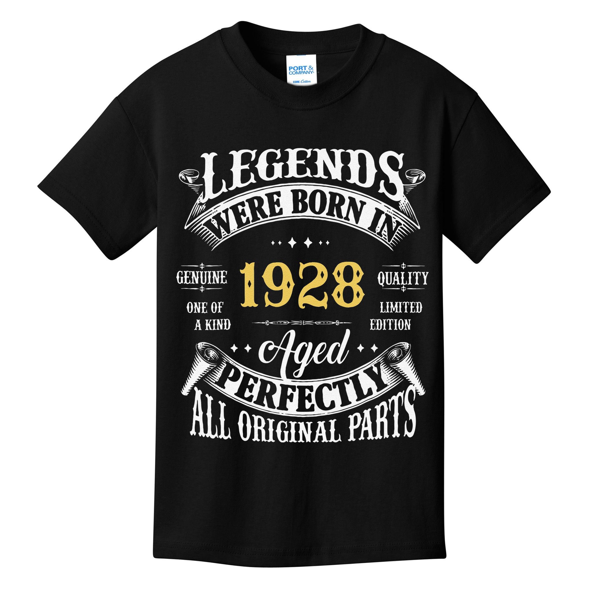 95th Birthday Vintage Legends Born In 1928 95 Years Old Kids T-Shirt