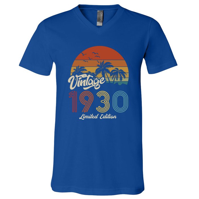 93rd Birthday Vintage Limited Edition 1930 V-Neck T-Shirt