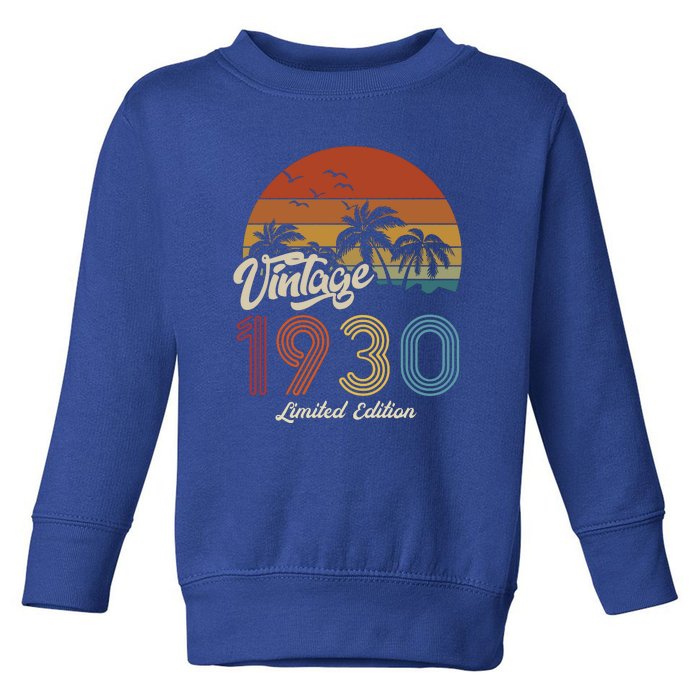 93rd Birthday Vintage Limited Edition 1930 Toddler Sweatshirt