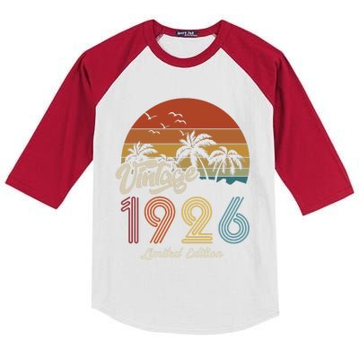 97th Birthday Vintage Limited Edition 1926 Kids Colorblock Raglan Jersey