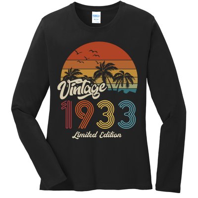 90th Birthday Vintage Limited Edition 1933 Ladies Long Sleeve Shirt