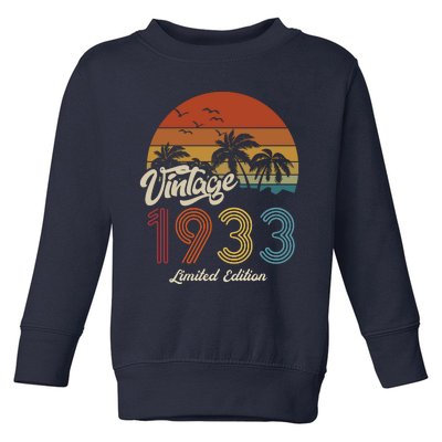 90th Birthday Vintage Limited Edition 1933 Toddler Sweatshirt