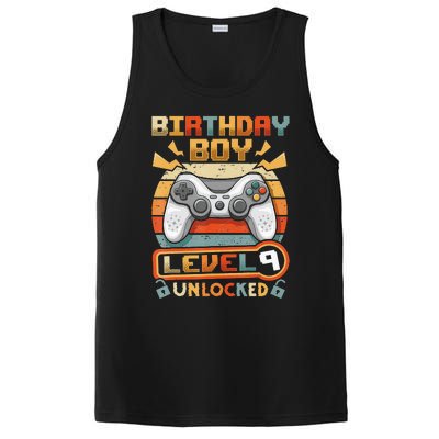 9Th Birthday  Vintage Video Gamer Level 9 Unlocked PosiCharge Competitor Tank