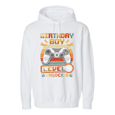 9Th Birthday  Vintage Video Gamer Level 9 Unlocked Garment-Dyed Fleece Hoodie