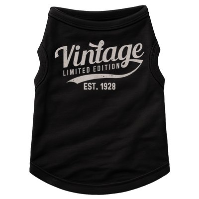 95th Birthday Vintage Limited Edition Tees Classic Est 1928 Doggie Tank