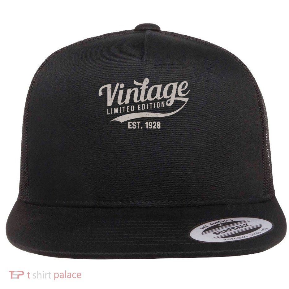 95th Birthday Vintage Limited Edition Tees Classic Est 1928 Flatbill Hat