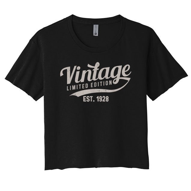 95th Birthday Vintage Limited Edition Tees Classic Est 1928 Crop Top