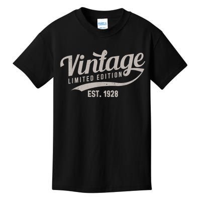 95th Birthday Vintage Limited Edition Tees Classic Est 1928 Kids T-Shirt