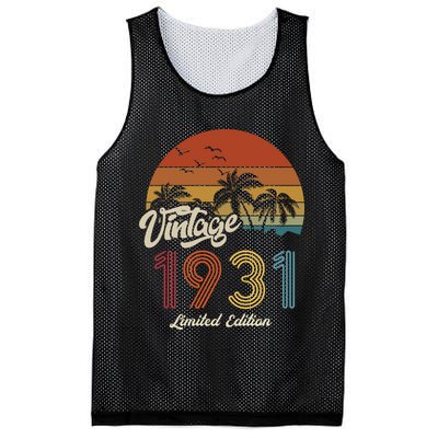92rd Birthday Vintage Limited Edition 1931 Mesh Reversible Basketball Jersey Tank