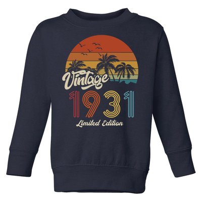 92rd Birthday Vintage Limited Edition 1931 Toddler Sweatshirt