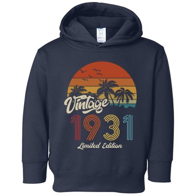 92rd Birthday Vintage Limited Edition 1931 Toddler Hoodie