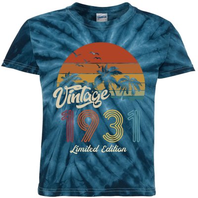 92rd Birthday Vintage Limited Edition 1931 Kids Tie-Dye T-Shirt