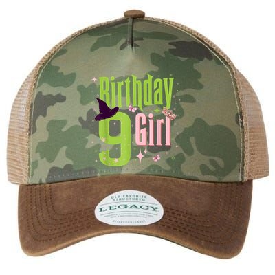 9th Birthday Witch Pi Nk And Green 9 Year Old Birthday Girl Legacy Tie Dye Trucker Hat