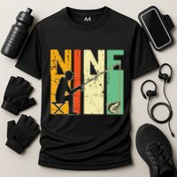 9th Birthday Walleye Fishing Turning 9 Year Old Fisher Cooling Performance Crew T-Shirt