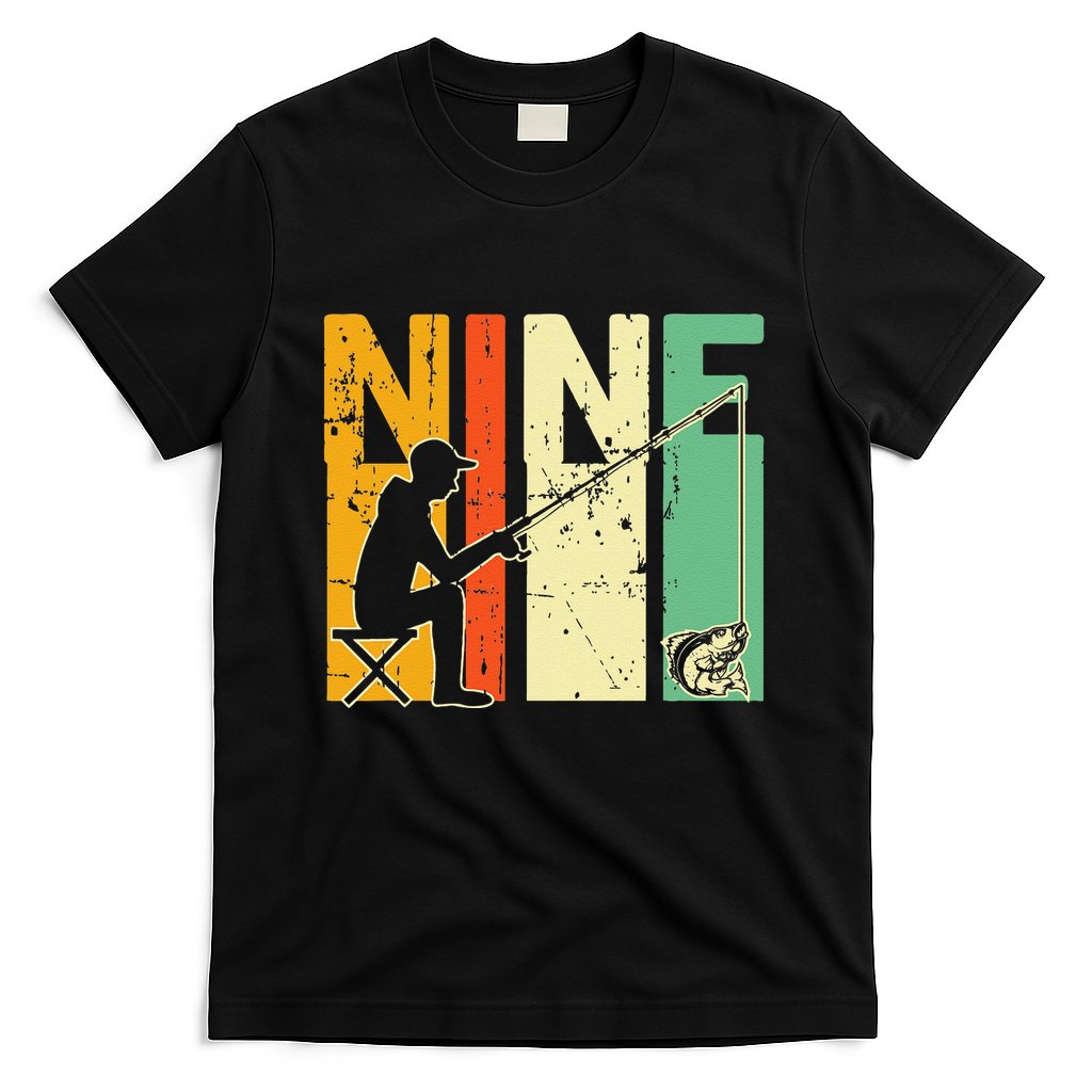 9th Birthday Walleye Fishing Turning 9 Year Old Fisher T-Shirt