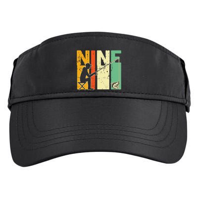 9th Birthday Walleye Fishing Turning 9 Year Old Fisher Adult Drive Performance Visor