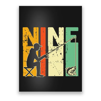 9th Birthday Walleye Fishing Turning 9 Year Old Fisher Poster