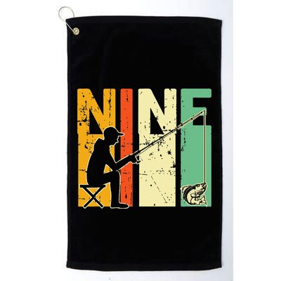 9th Birthday Walleye Fishing Turning 9 Year Old Fisher Golf Towel