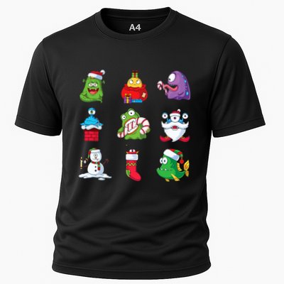 9 Christmas Alien Monsters Santa Snowman Nine Performance Shirt
