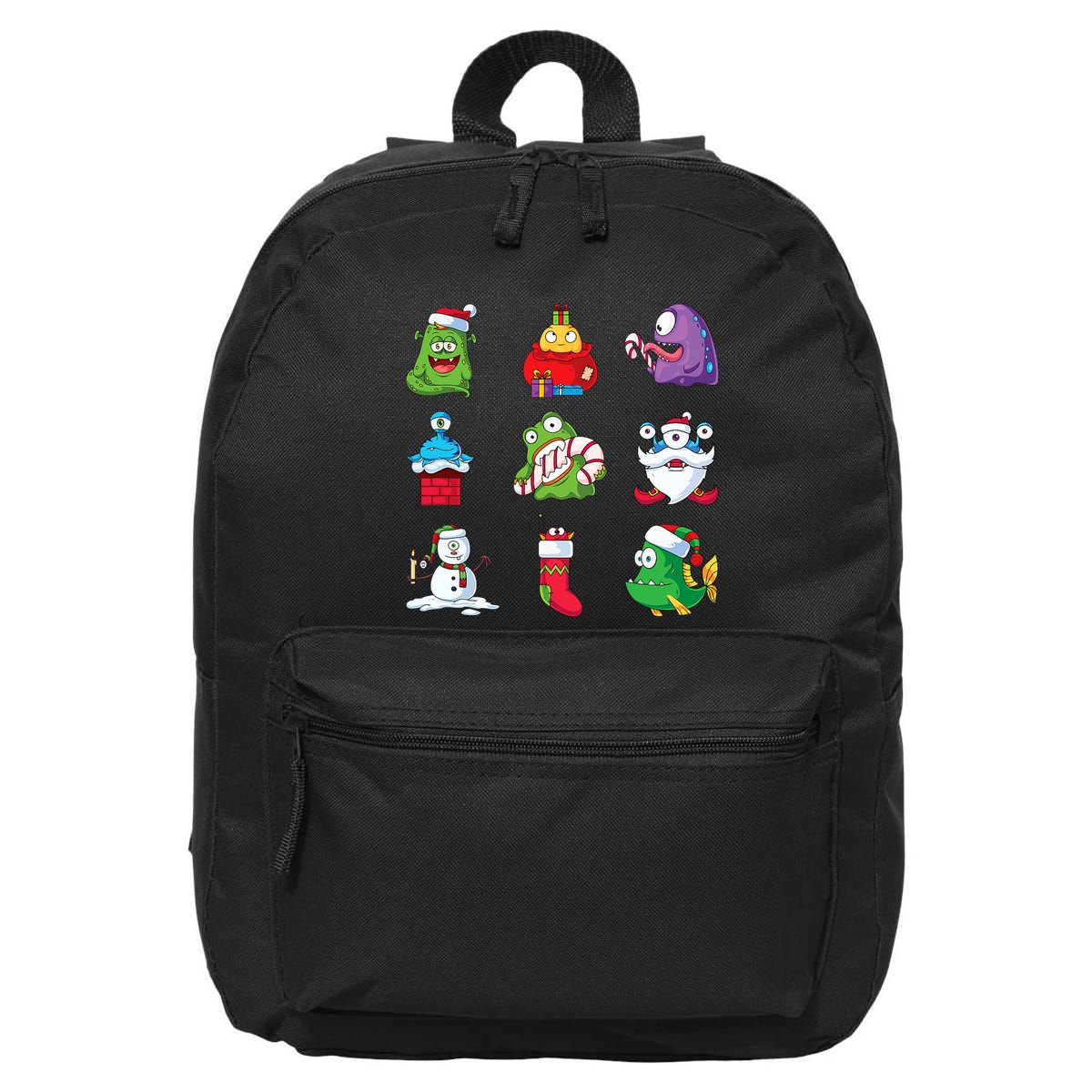 9 Christmas Alien Monsters Santa Snowman Nine 16 in Basic Backpack