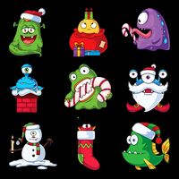 9 Christmas Alien Monsters Santa Snowman Nine 16 in Basic Backpack