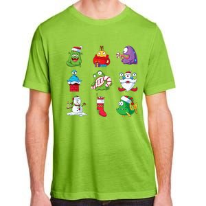 9 Christmas Alien Monsters Santa Snowman Nine Adult ChromaSoft Performance T-Shirt