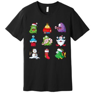 9 Christmas Alien Monsters Santa Snowman Nine Premium T-Shirt