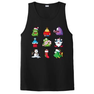 9 Christmas Alien Monsters Santa Snowman Nine PosiCharge Competitor Tank