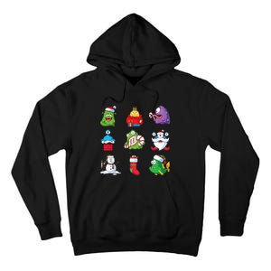 9 Christmas Alien Monsters Santa Snowman Nine Tall Hoodie