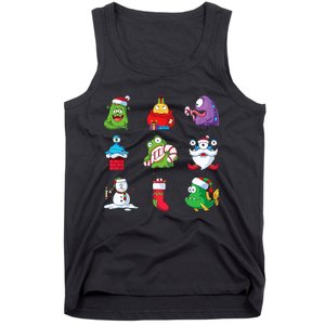 9 Christmas Alien Monsters Santa Snowman Nine Tank Top