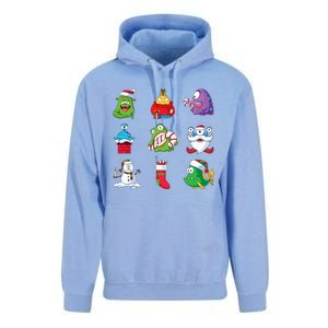 9 Christmas Alien Monsters Santa Snowman Nine Unisex Surf Hoodie