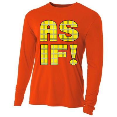 90s Clueless As If! Plaid Ladies Highschool Cult Cooling Performance Long Sleeve Crew