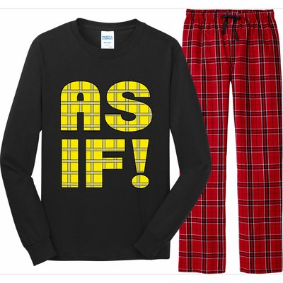 90s Clueless As If! Plaid Ladies Highschool Cult Long Sleeve Pajama Set