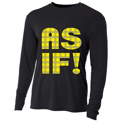 90s Clueless As If! Plaid Ladies Highschool Cult Cooling Performance Long Sleeve Crew