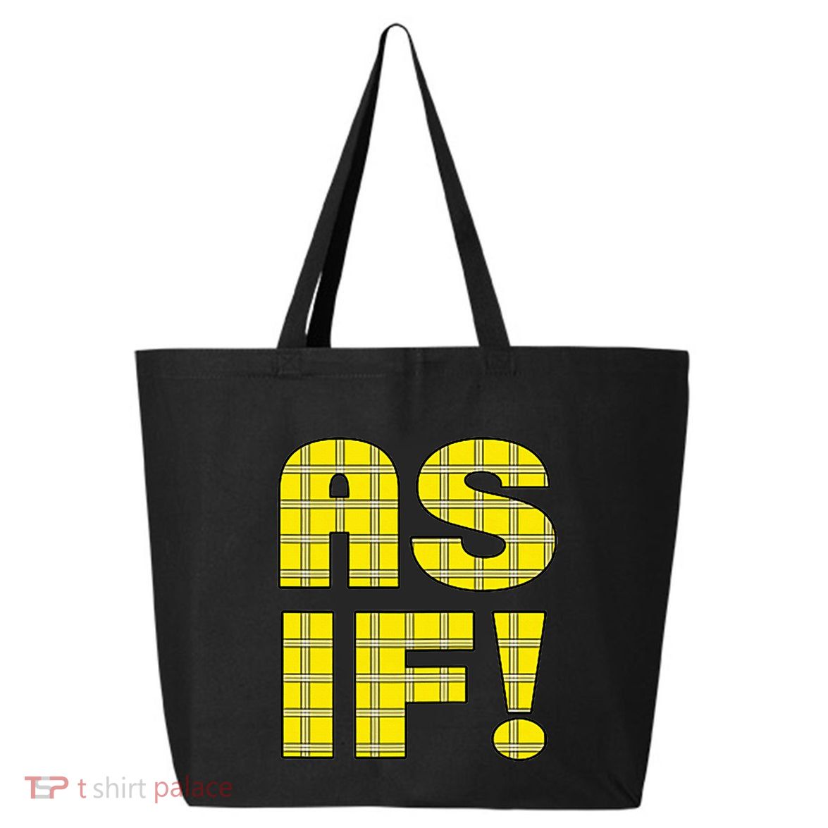 90s Clueless As If! Plaid Ladies Highschool Cult 25L Jumbo Tote