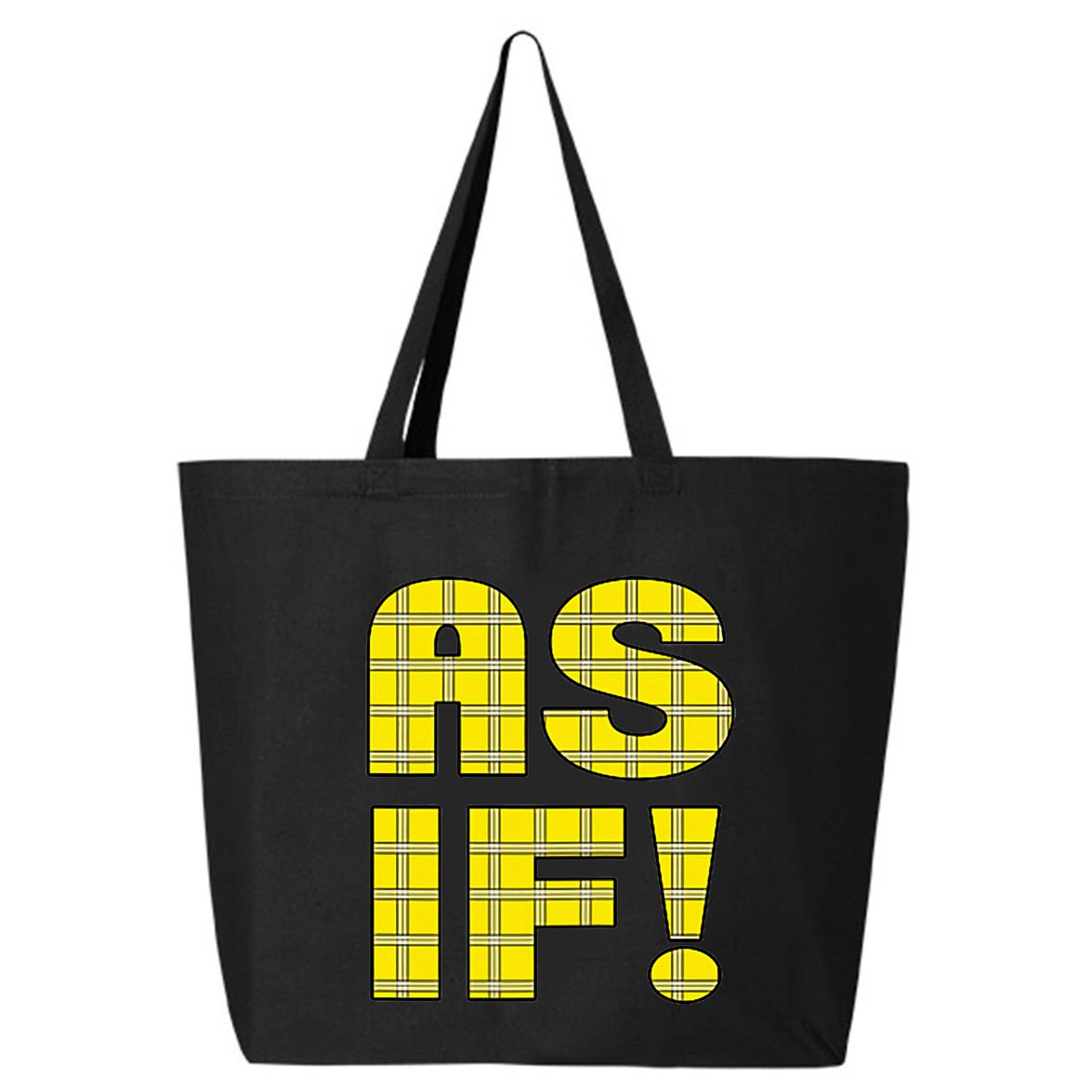 90s Clueless As If! Plaid Ladies Highschool Cult 25L Jumbo Tote