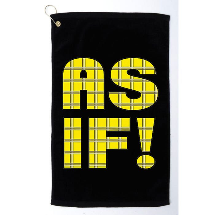 90s Clueless As If! Plaid Ladies Highschool Cult Golf Towel