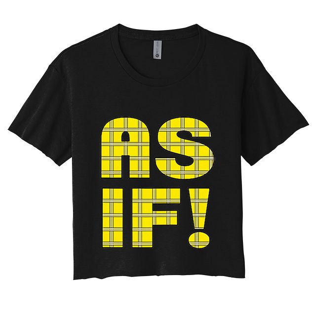 90s Clueless As If! Plaid Ladies Highschool Cult Crop Top